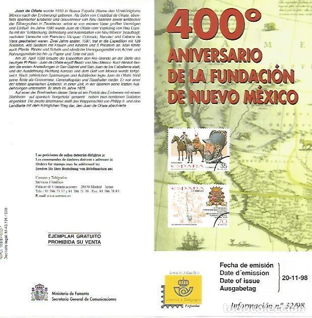 Cartoline: DIPTICO 16479: 400 Aniversario de la Fundacion de Nuevo Mexico - Varios