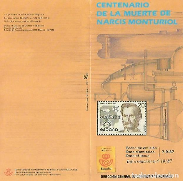 Postais: DIPTICO 16325: Centenario de la muerte de Narcis Monturiol - Varios