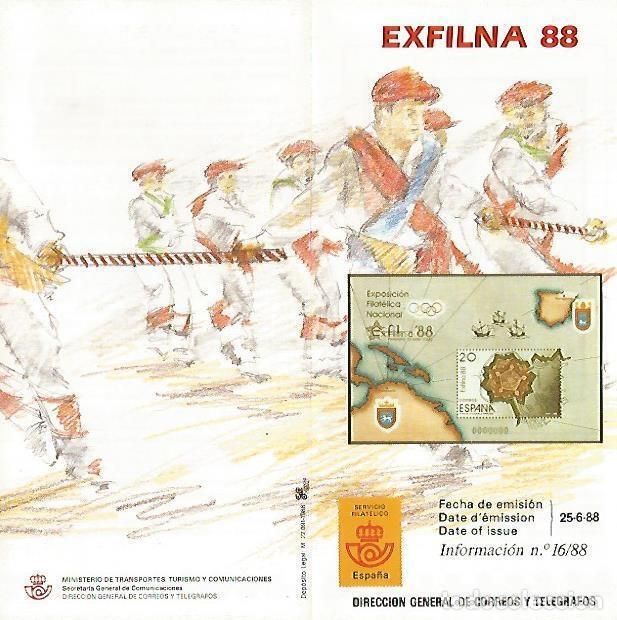 Postais: DIPTICO 16386: Exfilna 1988 - Varios