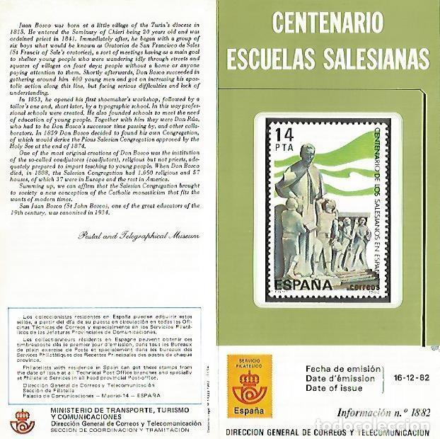 Postais: DIPTICO 16281: Centenario Escuelas Salesianas - Varios