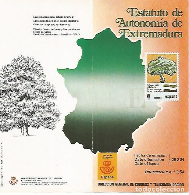 Postais: DIPTICO 16470: Estatuto de Autonomia de Extremadura - Varios