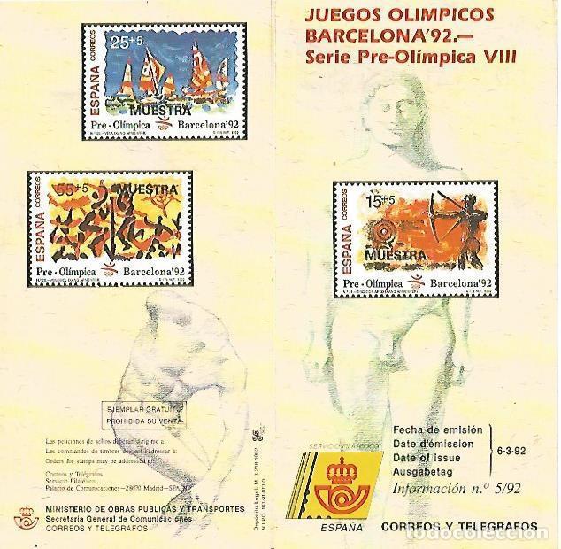 Postais: DIPTICO 16368: Juegos Olimpicos Barcelona 92. Serie Pre-olimpica VIII - Varios