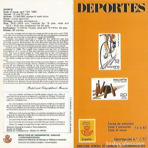 Postais: DIPTICO 16309: Deportes - Varios