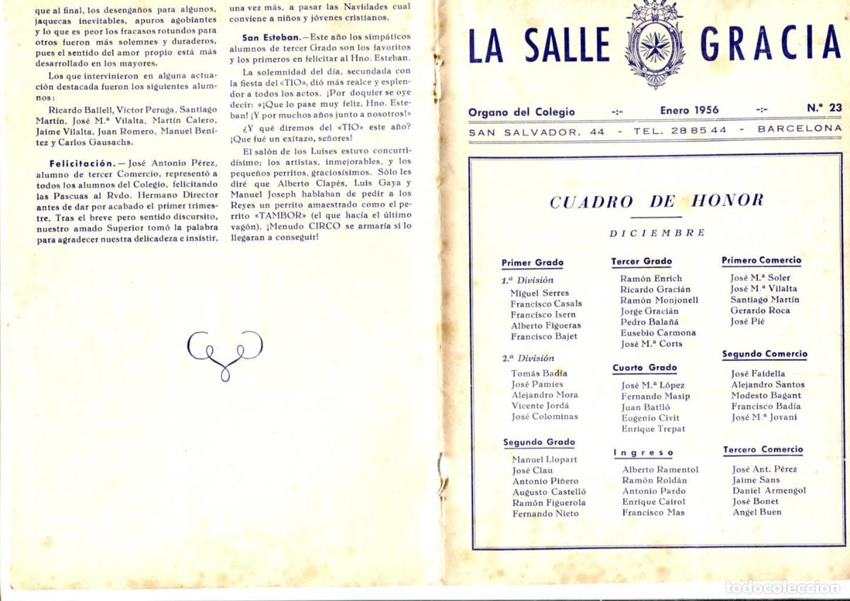 Cartes Postales: La Salle Gracia numero 23 febrero 1956 - Varios