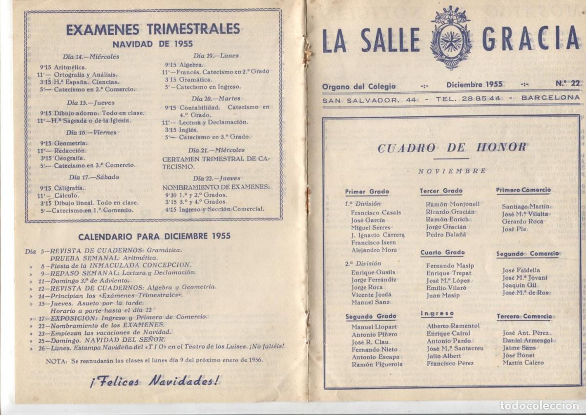 Postais: La Salle Gracia numero 22: Diciembre 1955 - Varios
