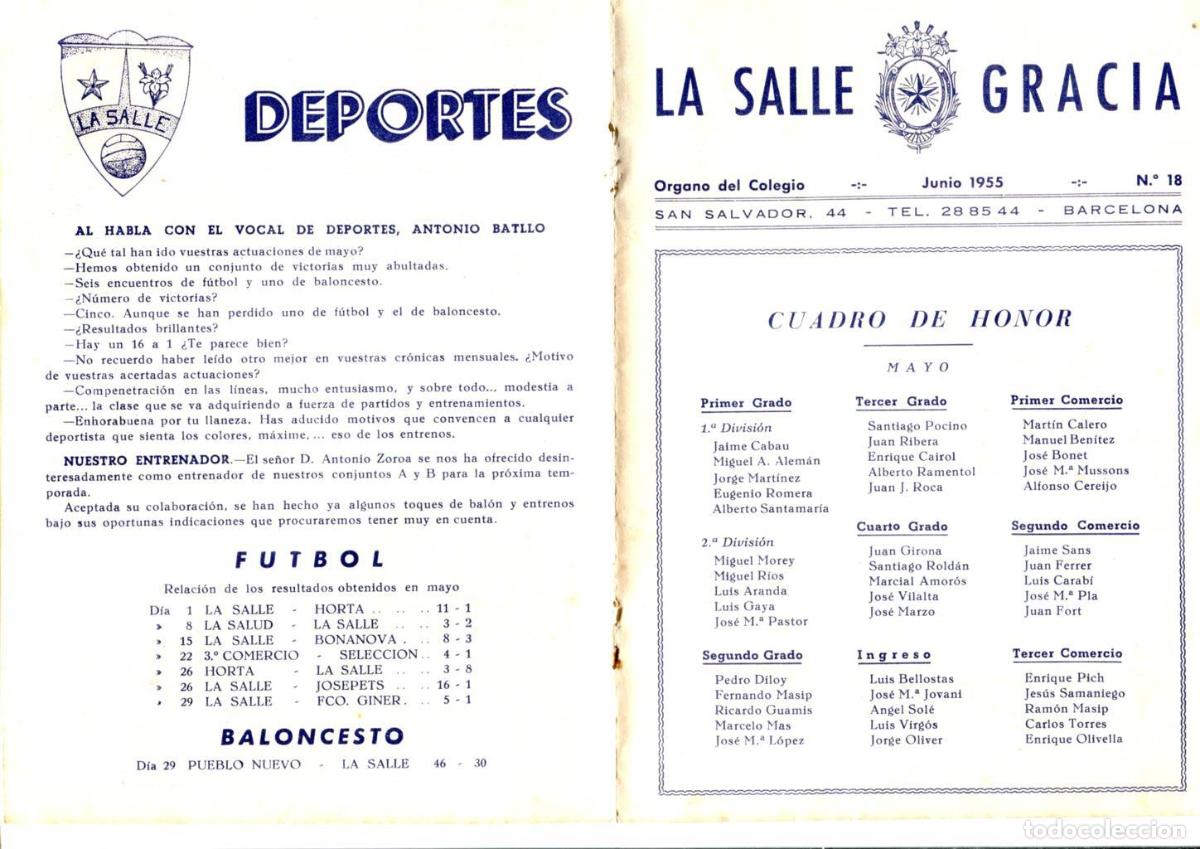 Postkarten: La Salle Gracia numero 18. Junio 1955 - Varios