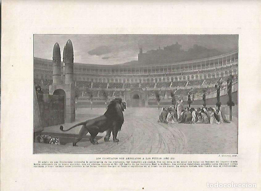 Postcards: LAMINA 18113: Cristianos arrojados a las fieras - Manuel Rodriguez Codola y Miguel S. Oliver