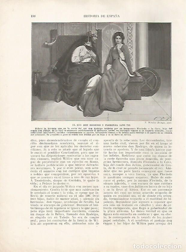 Postcards: LAMINA 18146: El rey Rodrigo y Florinda - Manuel Rodriguez Codola y Miguel S. Oliver