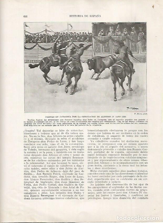 Cartoline: LAMINA 18247: Fiestas en Zaragoza por la coronacion de Alfonso IV en el 1328 - Manuel Rodriguez Codo