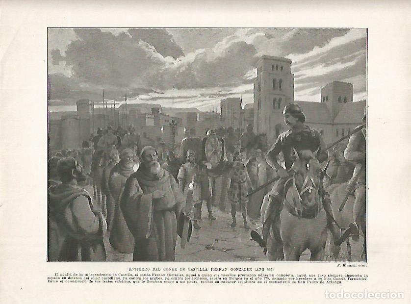 Postales: LAMINA 18190: Entierro del Conde de Castilla Fernan Gonzalez en el 970 - Manuel Rodriguez Codola y M