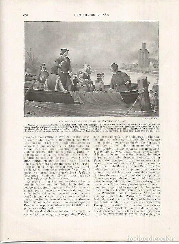 Postales: LAMINA 18256: Pedro I sale de Sevilla en el 1366 - Manuel Rodriguez Codola y Miguel S. Oliver