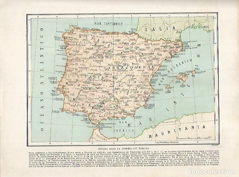 Postais: LAMINA 18165: Mapa de Espa&ntilde;a en epoca romana - Manuel Rodriguez Codola y Miguel S. Oliver