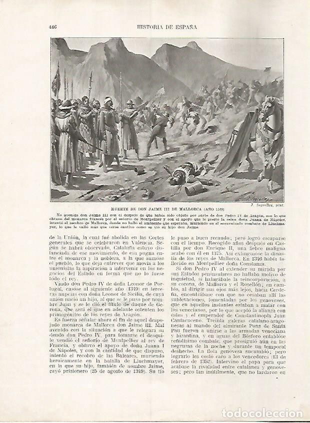 Cartes Postales: LAMINA 17849: Muerte de Jaime III en Mallorca - Manuel Rodriguez Codola y Miguel S. Oliver