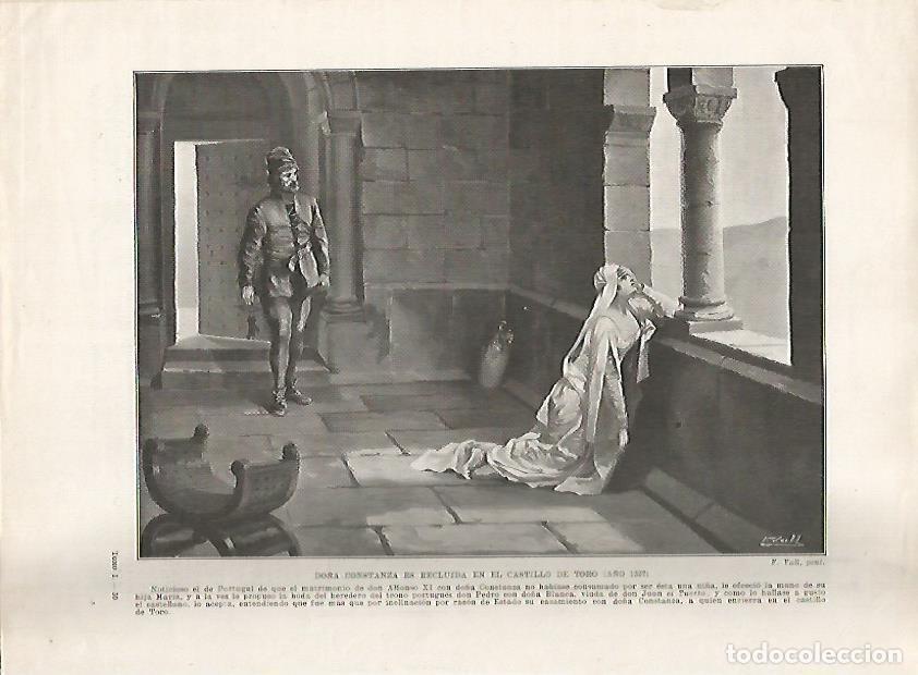 Postkarten: LAMINA 17838: Constanza recluida en el castillo de Toro, 1327 - Manuel Rodriguez Codola y Miguel S.