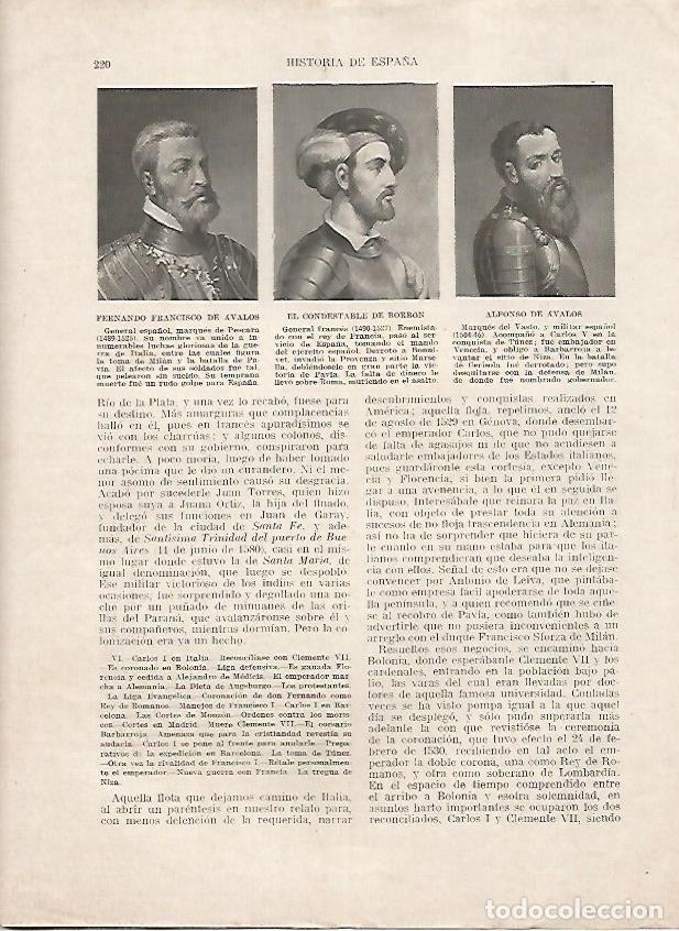 Postkarten: LAMINA 18018: El Condestable de Borbon, Francisco de Avalos y Alfonso de Avalos - Manuel Rodriguez C