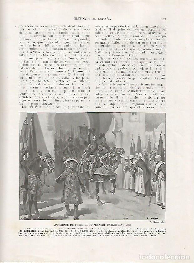 Postales: LAMINA 18024: Toma de Tunez por el emperador Carlos en 1535 - Manuel Rodriguez Codola y Miguel S. Ol