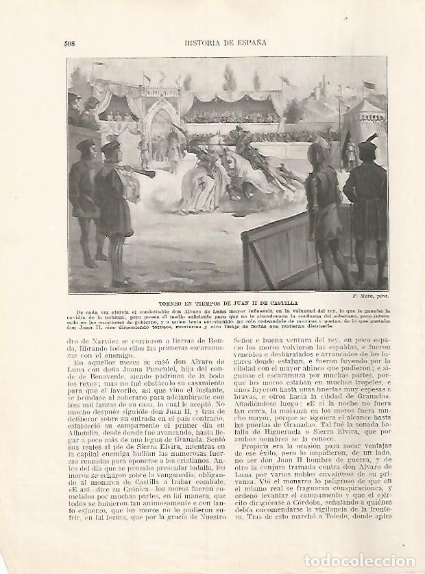 Postales: LAMINA 17871: Torneo en tiempos de Juan II de Castilla - Manuel Rodriguez Codola y Miguel S. Oliver