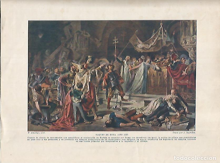 Postales: LAMINA 17970: Saqueo de Roma en 1527 - Manuel Rodriguez Codola y Miguel S. Oliver