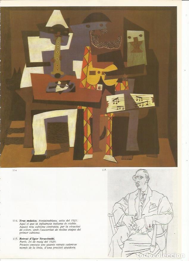 Postais: LAMINA 19419: Tres musicos y Retrato de Igor Stravinski - Josep Palau i Fabre