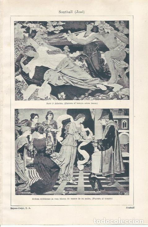 Cartes Postales: LAMINA ESPASA 34224: Baco y Adriana y Belleza recibiendo la rosa blanca, por Jose Southall - Varios