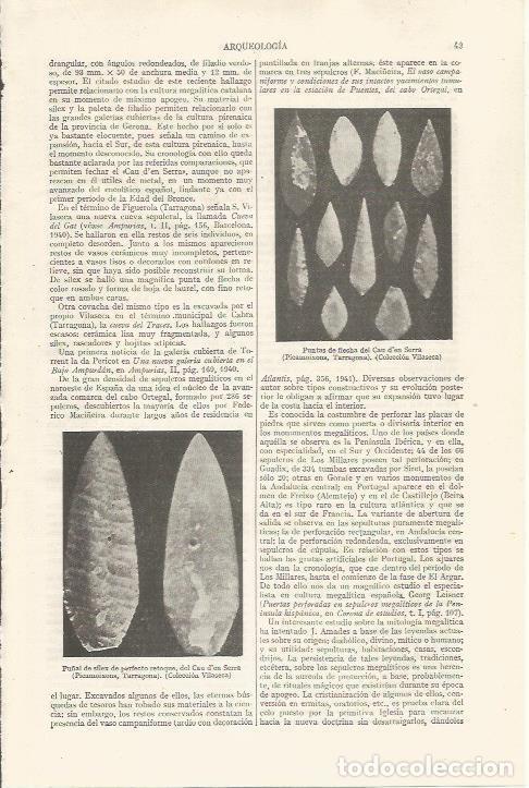 Postais: LAMINA ESPASA 34350: Puntas de flecha del Cau d'en Serra, Tarragona - Varios