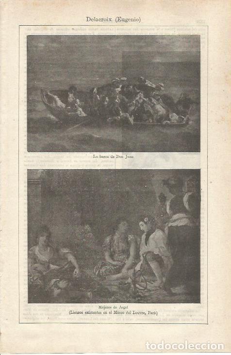 Cartoline: LAMINA ESPASA 33955: LA barca de Don Juan y Mujeres de Argel, por Delacroix - Varios