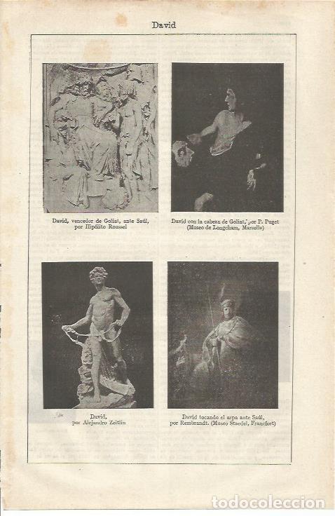 Postkarten: LAMINA ESPASA 34882: David por Roussel, Puget, Zeitlin y Rembrandt - Varios