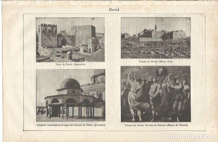 Postkarten: LAMINA ESPASA 34879: Torre de David, Tumba de David y templete del Tribunal de David en Jerusalen -