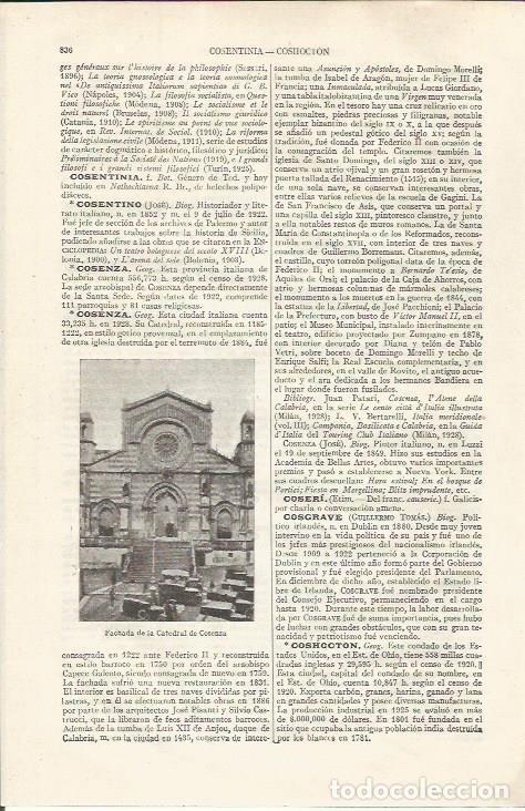 Postais: LAMINA ESPASA 34913: Fachada de la Catedral de Cosenza - Varios