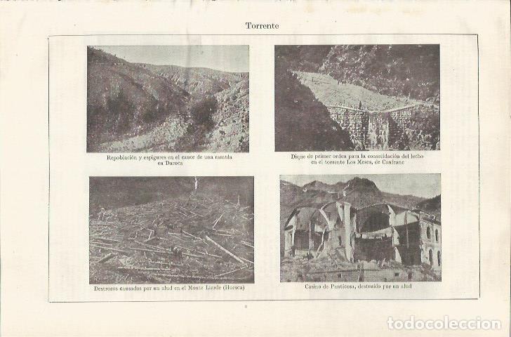 Cartes Postales: LAMINA ESPASA 35206: Torrentes en Daroca, Panticosa, Huesca y Canfranc - Varios