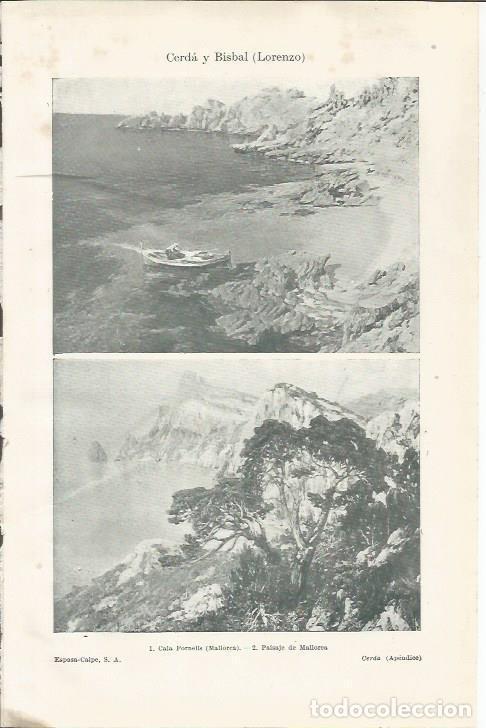 Postcards: LAMINA ESPASA 35247: Cala Fornells y Paisaje de Mallorca, por Lorenzo Cerda y Bisbal - Varios