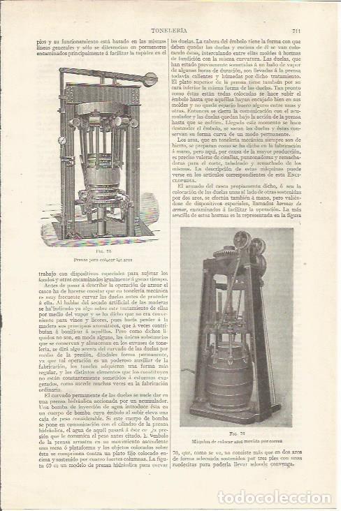 Postales: LAMINA ESPASA 35115: Prensa para colocar aros de tonel - Varios