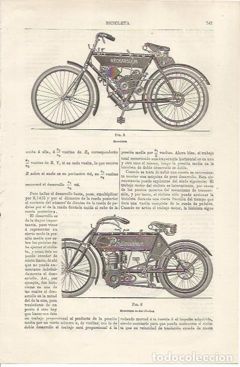 Postales: LAMINA ESPASA 34532: Motocicleta de dos cilindros - Varios
