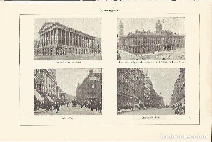 Postales: LAMINA ESPASA 34560: Ayuntamiento, Diputacion y New Street de Birmingham - Varios