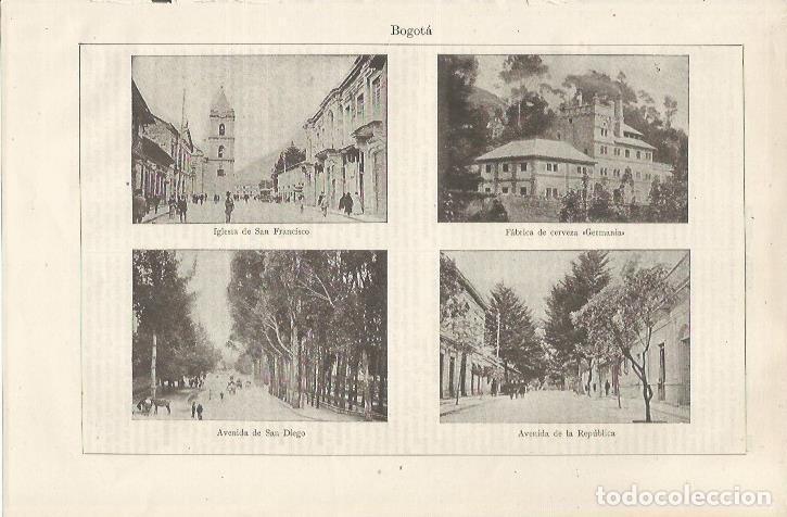 Cartoline: LAMINA ESPASA 34621: Iglesia de San Francisco, Fabrica de cerveza Germania y Avenida de la Republica