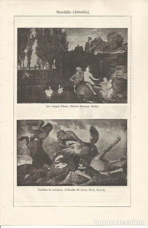 Cartoline: LAMINA ESPASA 34613: Los Campos Eliseos y Combate de centauros, por Boecklin - Varios