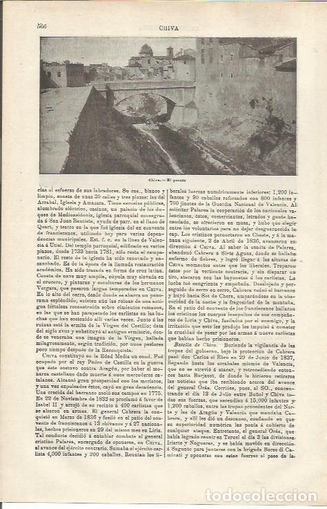 Cartoline: LAMINA ESPASA 34796: puente de CHIVA en valencia, trasera vista general de Chiva - Varios