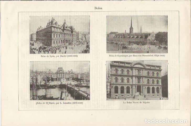 Postkarten: LAMINA ESPASA 34642: Bolsas de Lyon, Copenhague, El Havre y Napoles - Varios