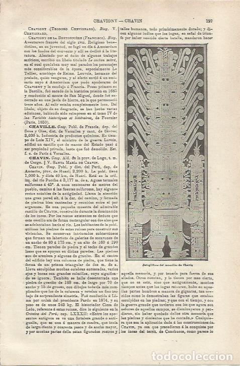 Cartoline: LAMINA ESPASA 34690: Jeroglificos del monolito de Chavin, Peru - Varios