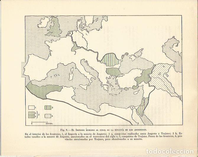 Cartoline: LAMINA 20831: Mapa del Inmperio Romano al final de la dinastia de los Antoninos - Maurice Crouzet