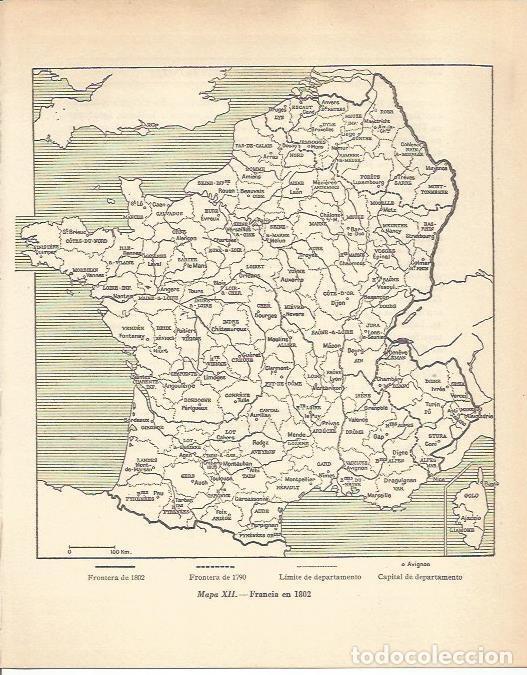 Cartoline: LAMINA 20808: Mapa de Francia en 1802 - Maurice Crouzet
