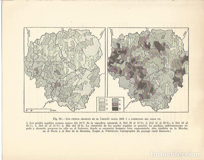 Postais: LAMINA 20896: Mapa de los prados de Limosin hacia 1830 - Maurice Crouzet