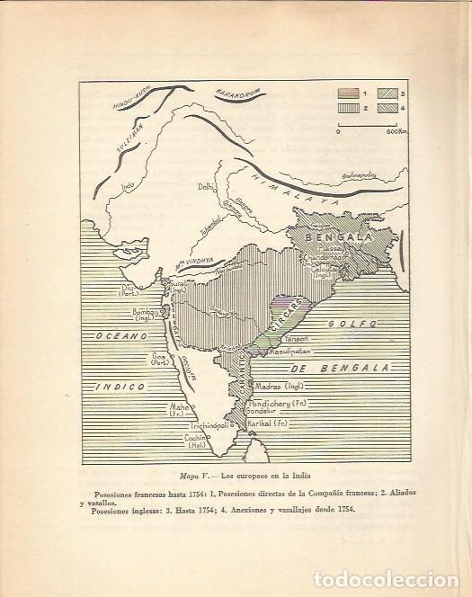 Cartes Postales: LAMINA 20789: Mapa de los europeos en India en 1754 - Maurice Crouzet