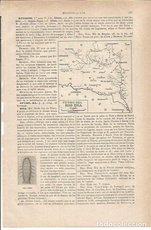 Postais: LAMINA ESPASA 35475: Mapa del curso del rio Ega - Varios