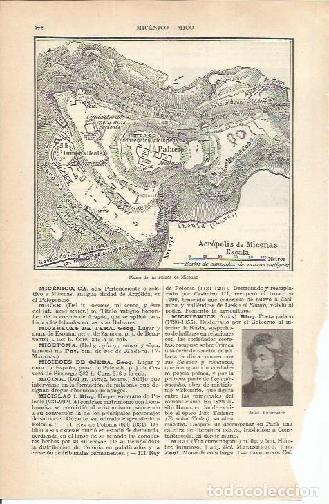 Postkarten: LAMINA 21278: Plano de las ruinas de Micenas, Grecia - VVAA