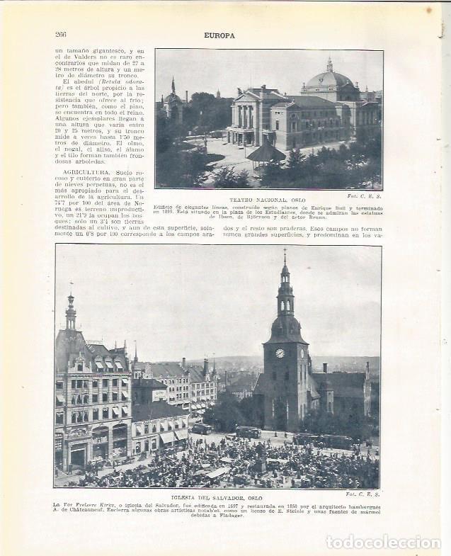 Postais: LAMINA 20960: Iglesia del Salvador y Teatro Nacional en Oslo, Noruega - Beltran y Rozpide