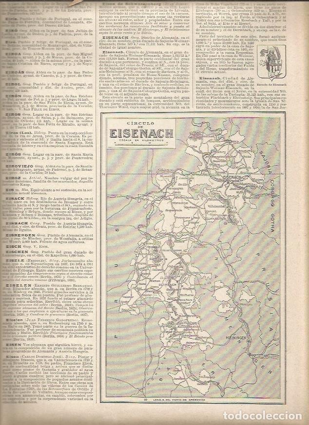 Postais: LAMINA 23326: Mapa del Circulo de Eisenach, Alemania - Varios