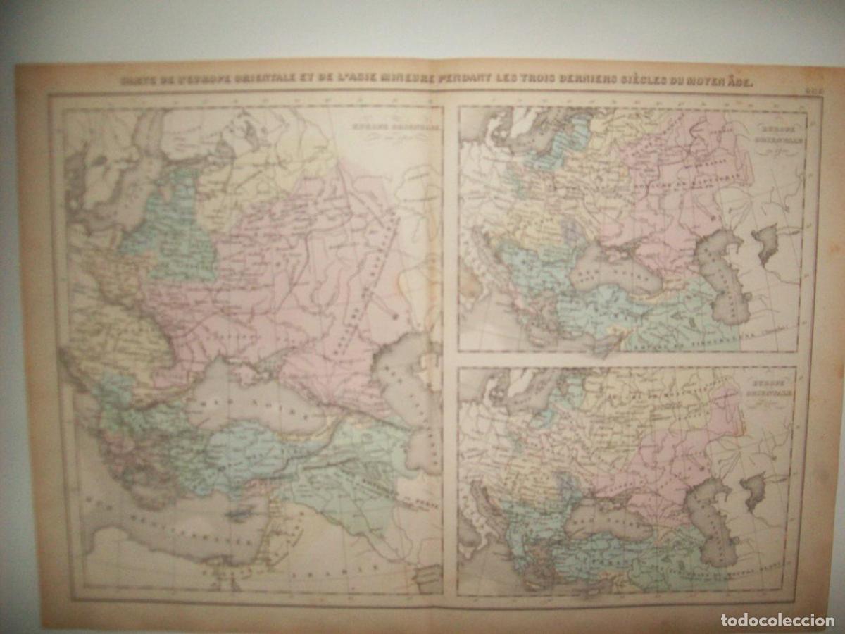 Postales: LAMINA 22701: Mapa de Europa oriental y Asia Menor en la Edad Media - Grosselin-Delamarche