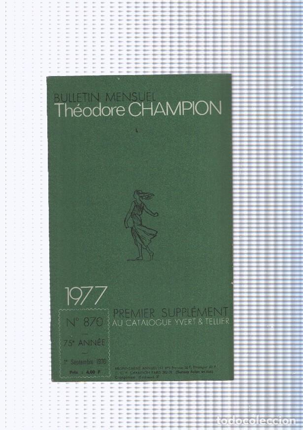 Postcards: Bulletin Mensuel Theodore Champion numero 870 de 1977 - NULL