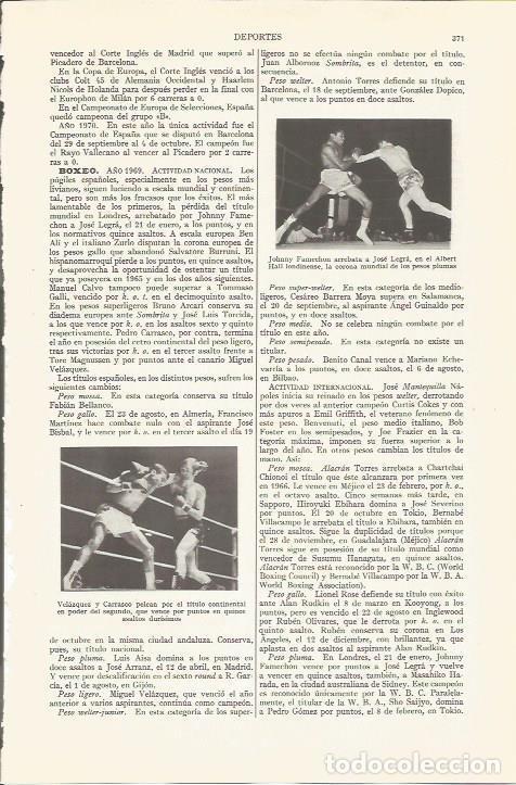 Postais: LAMINA ESPASA 36520: Johnny Famechon y combate entre Velazquez y Carrasco - Varios